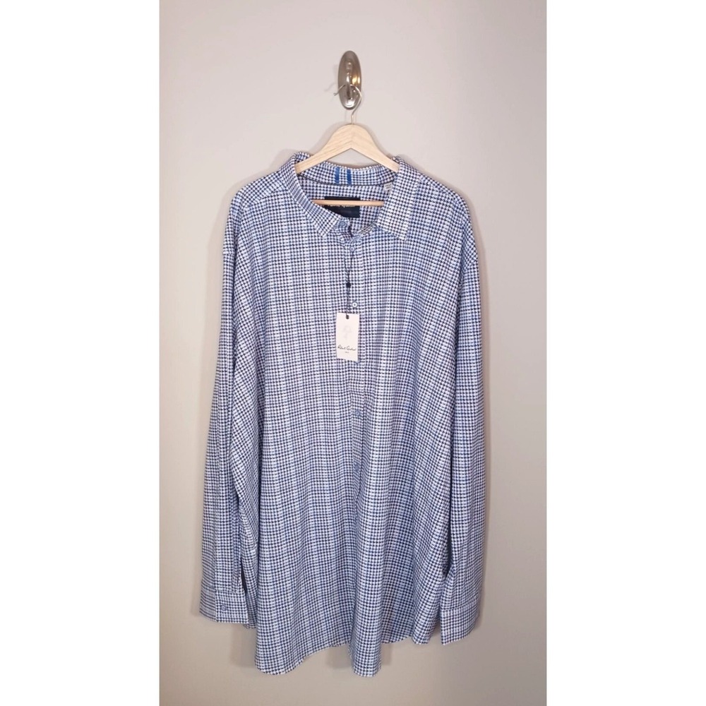 Robert Graham Rizzo Shirt 4XLT NWT Stretch Button Up Big Tall Blue Print